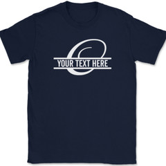 Letter O Monogram Your Text Here Custom T-Shirt Personalize Family Tee
