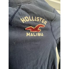 Hollister Malibu Mens Navy Blue Long Sleeve Graphic Shirt Medium
