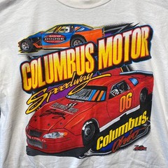 Vintage Columbus Motor Speedway Ohio T Shirt NASCAR Dodge Weekly Series White XL