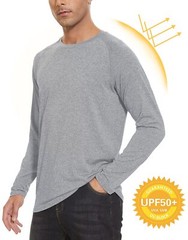 Men’s UPF50+ T-Shirts Long Sleeve Skin Protection Fishing Shirts Quick Dry Tops