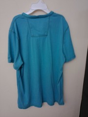 G.H. Bass & Co. Henley T-Shirt Mens Teal Blue Size Large Short Sleeve