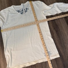 Scotch & Soda Shirt Mens 40 Cream Union Suit Graphic Long Sleeve V-Neck Cotton