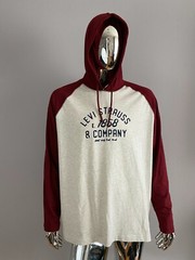 Levis Graphic Gray And Red Long Sleeve Hoodie Shirt Size 2XL
