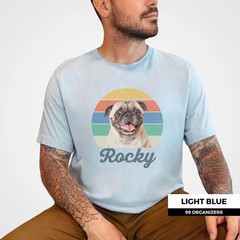 Custom Pet Portrait Comfort Tee Retro Dog Cat Personalized Animal Lover Gift