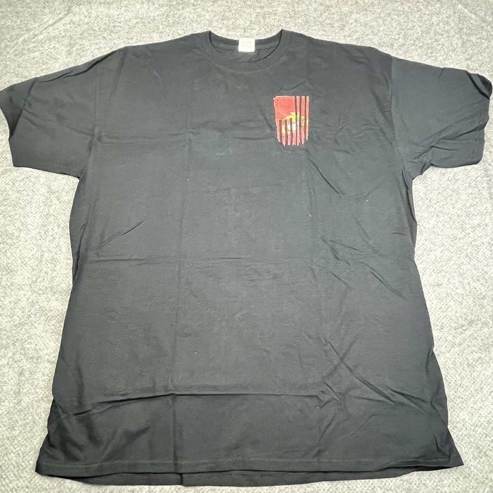 USMC Flag Shredded EGA Logo Design Men’s T-Shirt Black 2XL New US Marine Corps