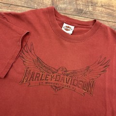 Harley Davidson Graphic T-shirt Rust Orange Mens L 2 Sided Tee Sweetwater Faded