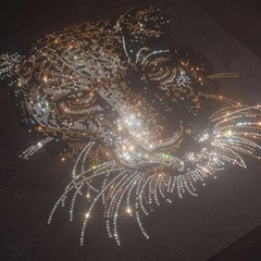New Men Luxury Diamond Leopard Rhinestones Fashion Black T-Shirt High Quality