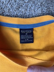 Heavyweight Nautica Jeans Company Yellow Solid Crew Neck Short Sleeve Tee L