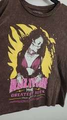 Aaliyah Greatest Hits 1996 Brown Graphic T-Shirt Distressed-Washed Look Size L