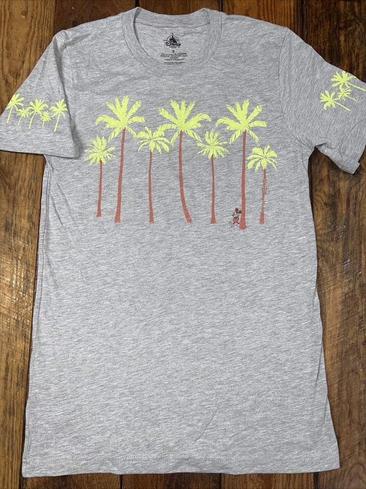 WDW Disney Parks Shirt Sz SMALL Palm Trees & Mickey Mouse Walt Disney World NWOT