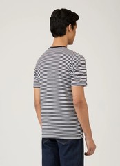 SUNSPEL Men’s Classic Short Sleeve Striped T-Shirt, Ivory/Navy, Size XL, XXL