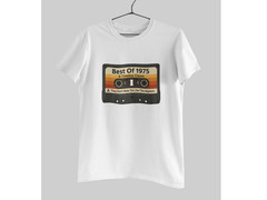 Mens 50th Birthday Shirt Best Of 1975 Retro Cassette Tape Music 50 Year Old