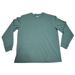 Carhartt Shirt Mens Large Green Long Sleeve Loose Fit Logo Workwear TK0231-M