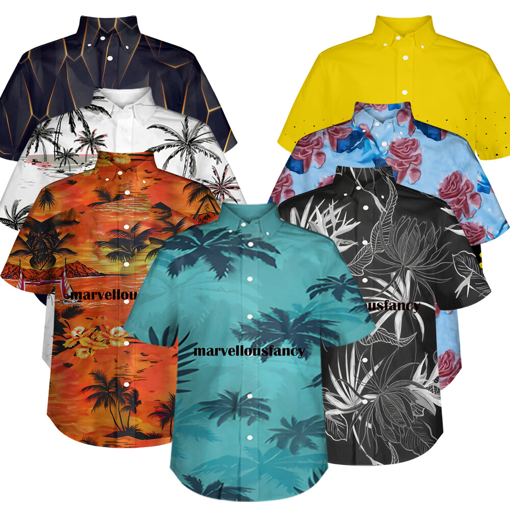 Hawaiian Shirts Mens Aloha Summer Casual Beach Button Down Dance Holiday Party
