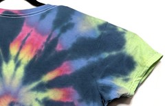 Handmade Tie Dye Spiral Pattern Multicolor Rainbow Large Shirt 21.5″ W X 28″ L