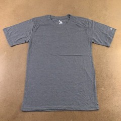 Badger Sport Adult Size Small Gray Heather Short Sleeve Crew Neck T-Shirt New