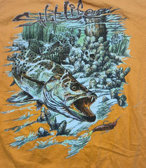 Salt Life men’s orange fishing graphic t-shirt LG crew neck 100% Cotton pocket
