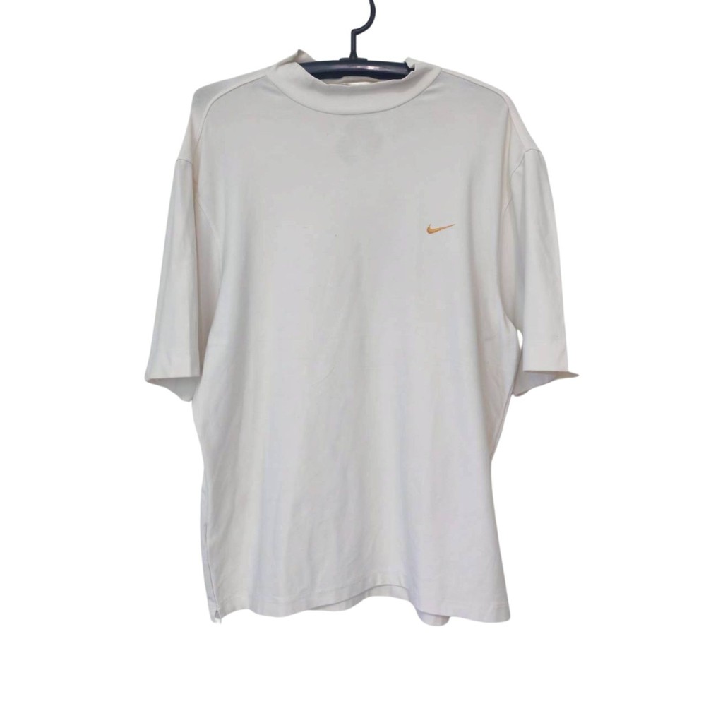 nike golf sport vintage t shirt solid plain white large 22/27.5