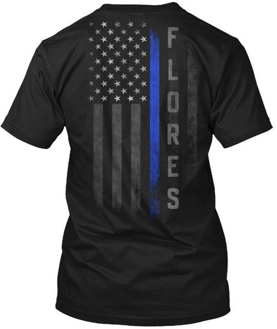 Flores Family Thin Blue Line T-Shirt Made in the USA Size S to 5XL