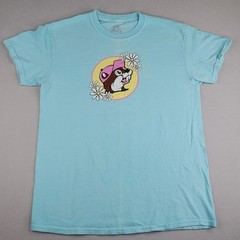 Bucees Happiness Blooms Shirt Unisex M Light Blue Daisy Jar Dual Beaver Graphic