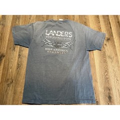 Harley Davidson Hard Core Ride Pocket T-Shirt Mens Large Blue Gray Landers