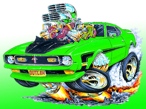 1971-72 Ford Mustang Mach 1 Muscle Car Art Print NEW