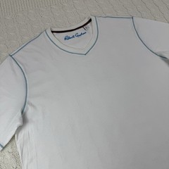 Robert Graham Classic Fit V Neck T-Shirt Men’s Size XL White Knit Supima Cotton