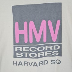 Vntg HMV Boston Shirt Mens Large White Harvard Square Record Store Single Stitch