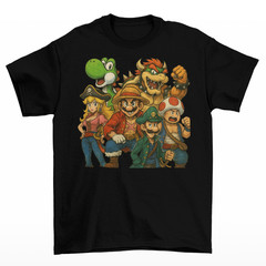 One Piece Mario T-Shirt Unisex Adult Funny Sizes Link Zelda Video Games New