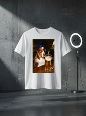Unisex Funny Silly Australian Shepherd Drinking Beer Dog Cool Art Graphic