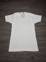 BVD T-Shirt Men’s Size Large Vintage 60s White Scoop Neck Single Stitch Tee