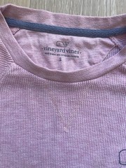 Vineyard Vines Thermal Shirt Men Pink Waffle Knit Stretch Whale Logo Small