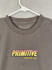 A1 Primative Skateboards x Dragon Ball Z Goku T-Shirt Mens Small Gray 2 Sided