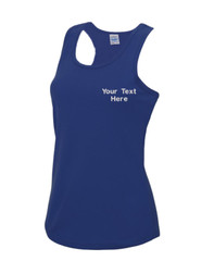 Custom Embroidered Personalised Your Text AWDis Just Cool Women’s Cool Vest Gym