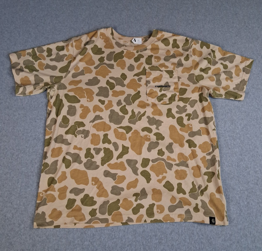 Carhartt Relaxed Fit Beach Sigature Camo Pocket Cotton T-Shirt Size Men’s X L