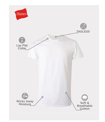 10 Pack Hanes Men’s White Crew T-Shirt Super Value Cotton Size S-3XL