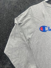 Champion Authentic Athletic Shirt Mens M Heather Gray Script Logo Standard Fit