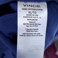 VINCE Shirt Mens XL Blue Pullover Crew Short Sleeve 100% Cotton T-Shirt Tee