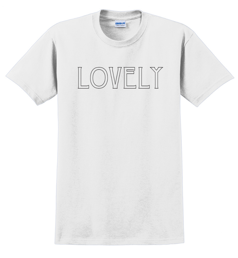 Lovely T-Shirt Short Sleeve Graphic Tee Unisex apparel Text logo design