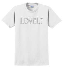 Lovely T-Shirt Short Sleeve Graphic Tee Unisex apparel Text logo design