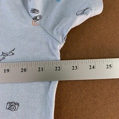 Steel & Jelly Mens XL Light Blue Travel Graphic Short Sleeve Crew Neck Tee *Flaw