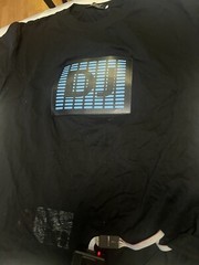 New Sound Activated Light Up Flashing LED Equalizer Blk DJ Rave T-Shirt M
