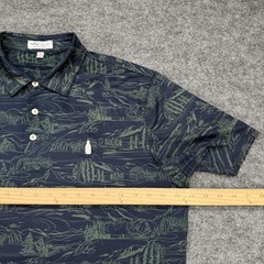 Peter Millar Summer Comfort Polo Shirt Men’s M Navy Landscape Golf McAurthur CC