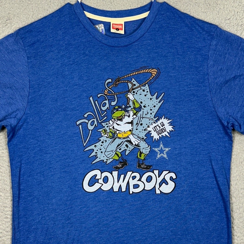 Dallas Cowboys Homage T-Shirt Mens Large Blue NFL TMNT Leonardo Short Sleeve Tee