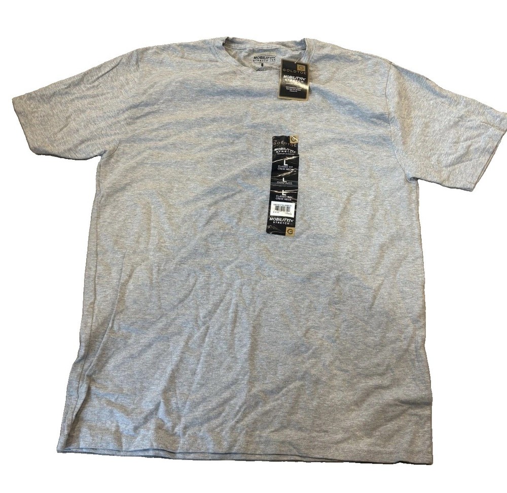 NWT Gold Toe Men’s Crew Neck Gray T-Shirt Size L