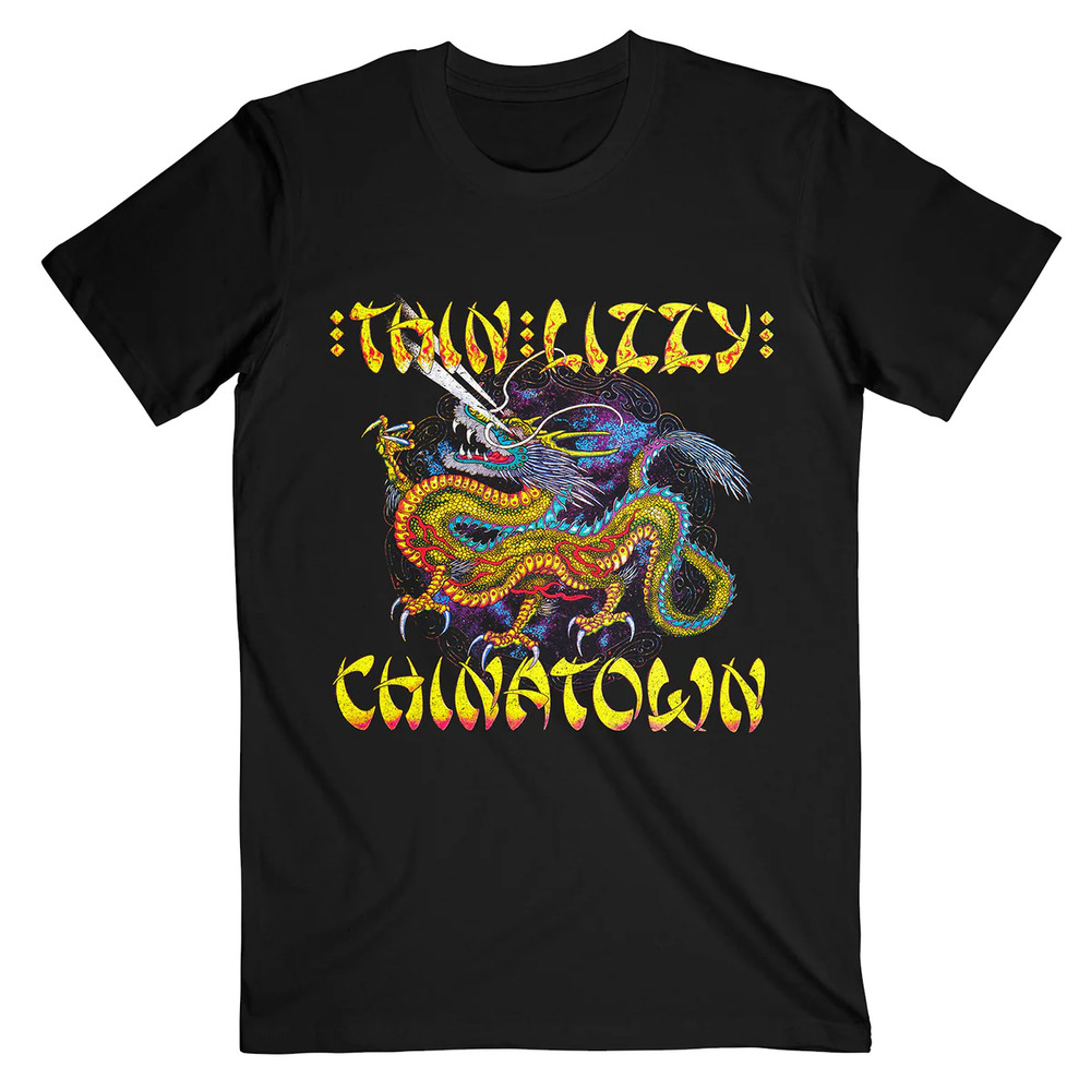 NEW Thin Lizzy Band Chinatown Cover Heavy Cotton Black T Shirt S-5XL BT561