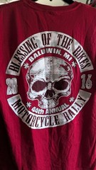 Blessing of the Bikes 2016 44th Annual Motorcycle Rally T-Shirt Crimson Red Larg