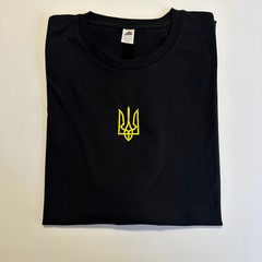 Ukraine Embroidered Vintage Black Ukrainian Volodymyr Zelenskyy Golden Trident