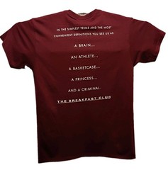 The Breakfast Club Men’s Graphic T-Shirt M Burgandy Red Brat Pack 80’s