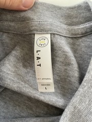 LAT Apparel Men’s Heather Gray Size L “Enfant Terrible” Cropped Crewneck T-Shirt